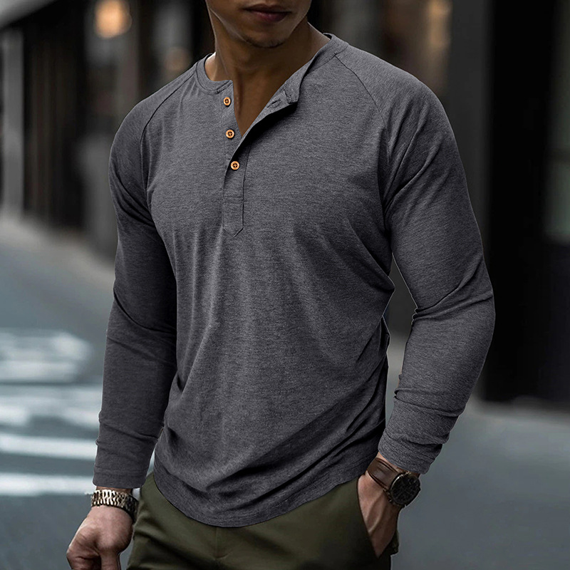 autumn and winter men's long-sleeved T-shirts, men's bottoming shirts, men's t-shirt clothing processing_voghion.com