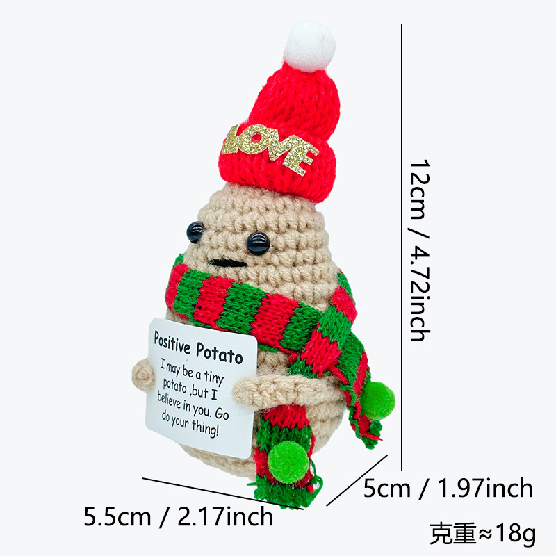 国境を越えた売れ筋クリスマスウール手編み人形ポテトポジティブオーナメントクリスマスドール完成品|undefined