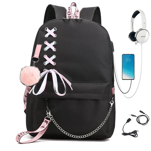 Custom-made according to design, Amazon best-selling school bag with chain woven strap, outdoor backpack for middle and high school students