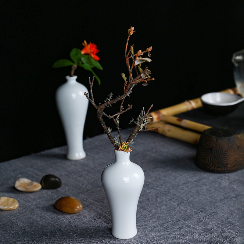 剑山插花器陶瓷玉壶春瓶茶席小花器
