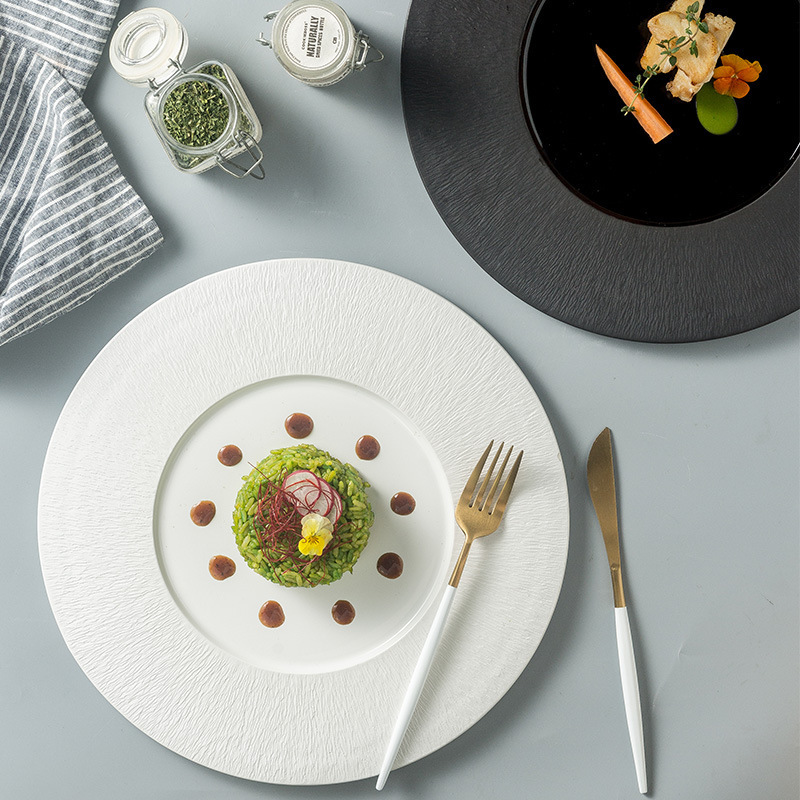 Placa occidental Placa de carne para restaurante y hotel creativo placa plana plato artístico cerámica vajilla Comercio exterior al por mayor