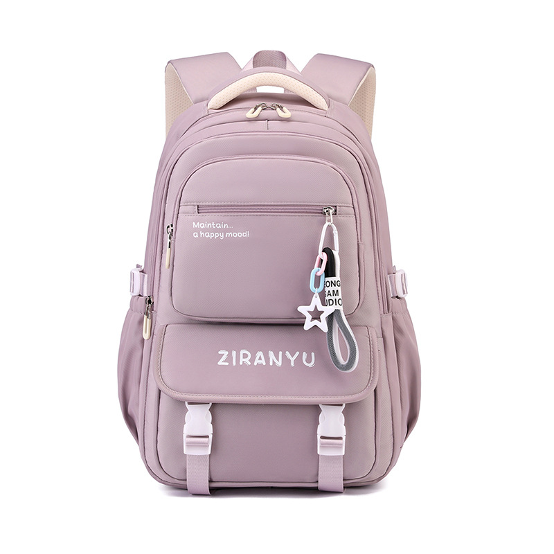 Mochila de escuela primaria transfronteriza 3-6 grados Mochila de ocio de escuela secundaria y secundaria de gran capacidad para reducir la carga Mochila de gran capacidad para mujeres