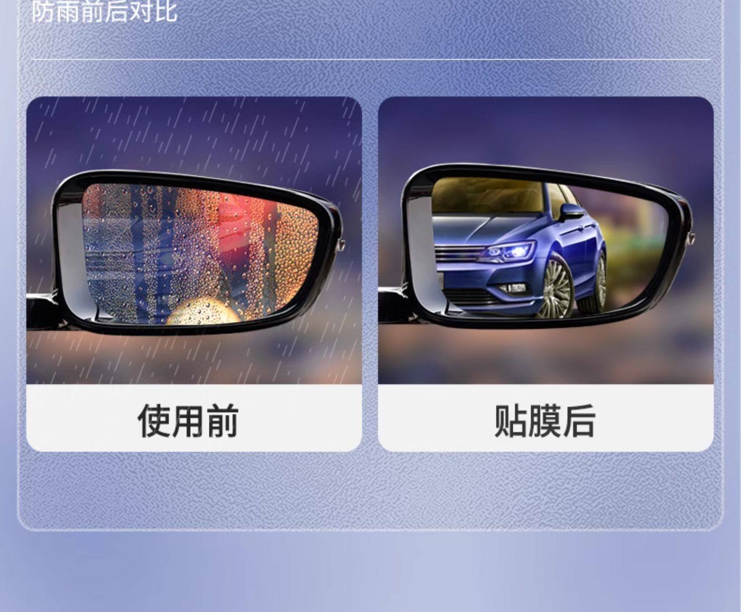 Car Rearview Mirror Rain-Proof Film, Reversing Mirror, Car Window Waterproof Film, Rain-Proof Gadget for Car Mirrors in Rainy Days