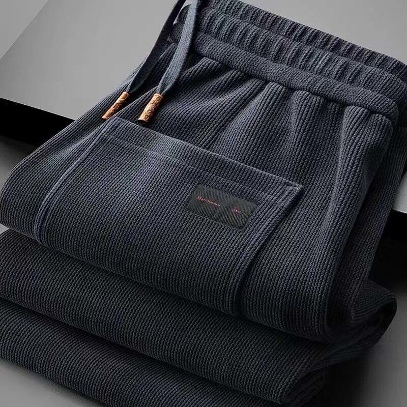 Carefully Selected New Spring and Autumn Men's High-End Wide-Leg High-Elastic Loose Straight-Leg Sports Pants, Fashionable Casual Pants
