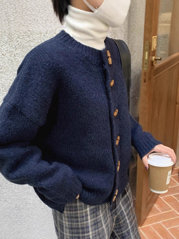 早秋针织开衫外套女春秋宽松慵懒高级感2025年新款上衣复古毛衣厚|undefined