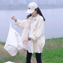 复古港风韩版衬衫外套女薄款春秋2025新款休闲宽松显瘦中长款上衣