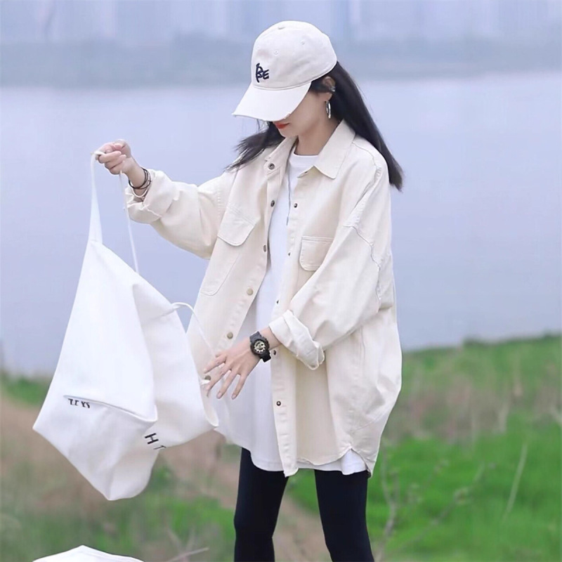 复古港风韩版衬衫外套女薄款春秋2025新款休闲宽松显瘦中长款上衣|undefined