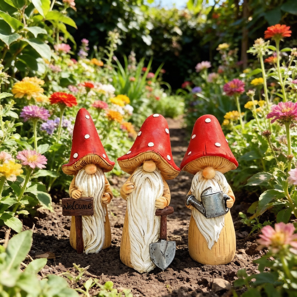 Cross-border resin garden dwarf figurines, elf decorations, home and outdoor sculptures, ornaments