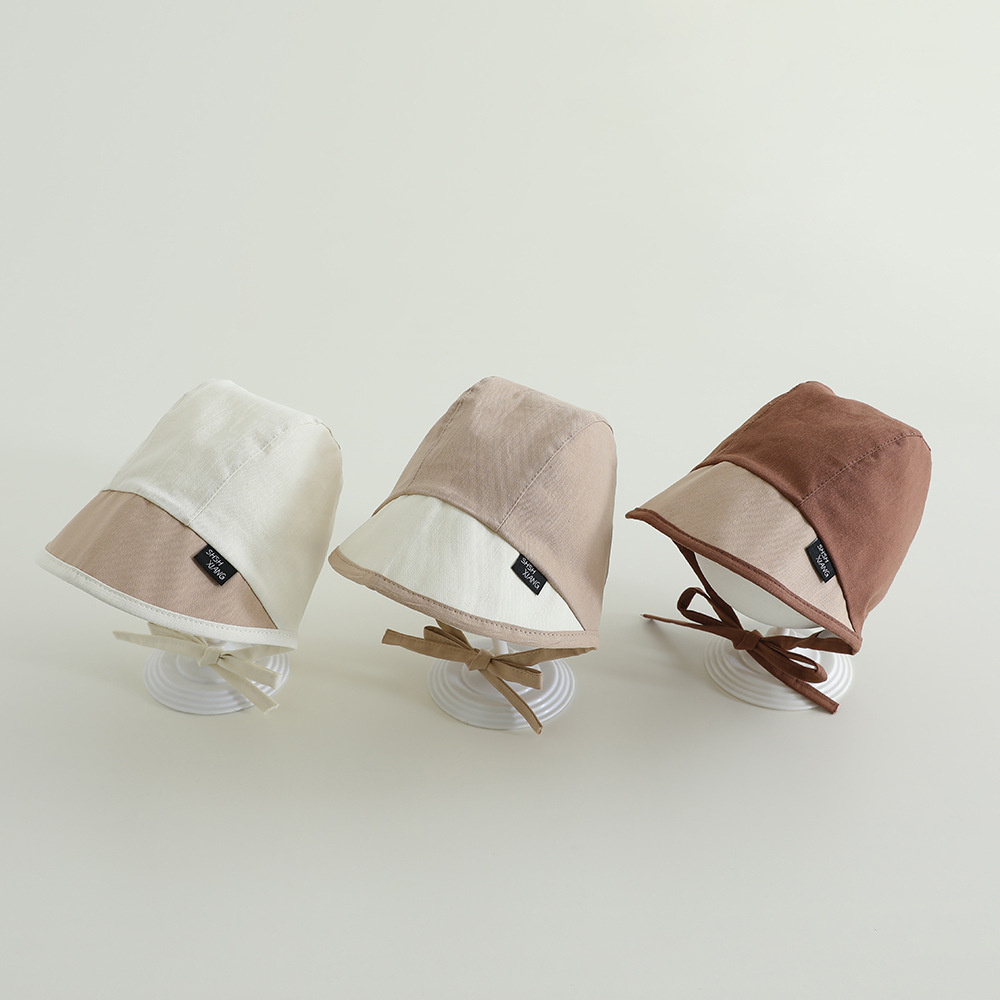 Sombrero coreano para bebés primavera y otoño delgado lazos letras baojou sombrero de corte sombrero de sombrero de abrigo recién nacido puerta de chimenea sombrero de marea