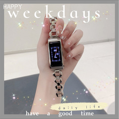 適用華為手環B6錶帶智能B7手錶鋼帶腕帶B5青春版手錶帶女生金屬日