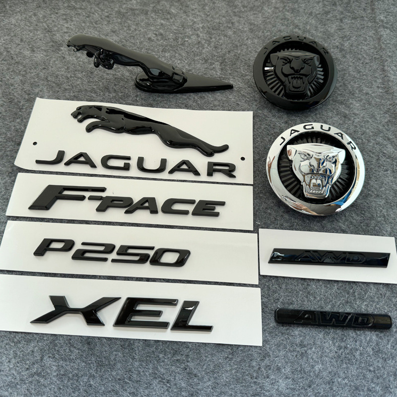 Suitable for Jaguar Black Car Logo Xel Xfl Xjl F-Pace V6 Rear Black Logo 5.0 English Letter Logo Suitable for Jaguar Black Car Logo Xel Xfl Xjl F-Pace V6 Rear Black Logo 5.0 English Letter Logo