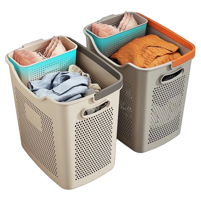 Dirty Clothes Basket for Home Dormitory Bathroom Bathroom Laundry Basket Partitioned Clothes Storage Basket with Good Appearance for Clothes Storage