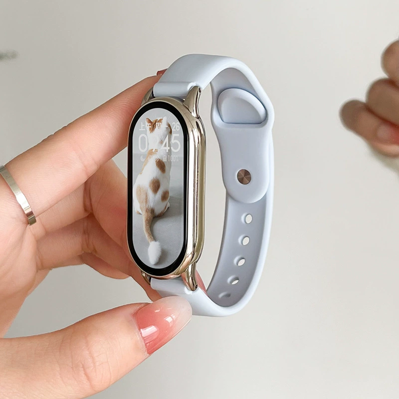 Ремешок для часов (Xiaomi Mi Band 10/9/8/7/6/5/4/3) силиконовая замена, дышащий, совместим с NFC