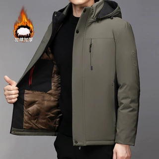 工厂直销可拆卸帽棉袄男冬季保暖加厚商务中老年爸爸装棉服男M789