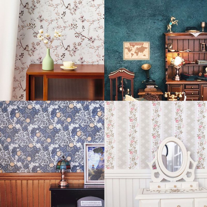 Baby House Wallpaper Accessories Six Points and Eight Points Wallpaper Baby House Wallpaper ob11 Shooting Scene gsc Clay Man Small Cloth