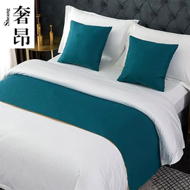 酒店床品套件;床旗、床尾巾;枕套