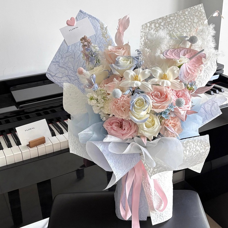 玫瑰永生花束七夕送女友高级感花束温柔仿真香皂花束混搭玫瑰花束|undefined