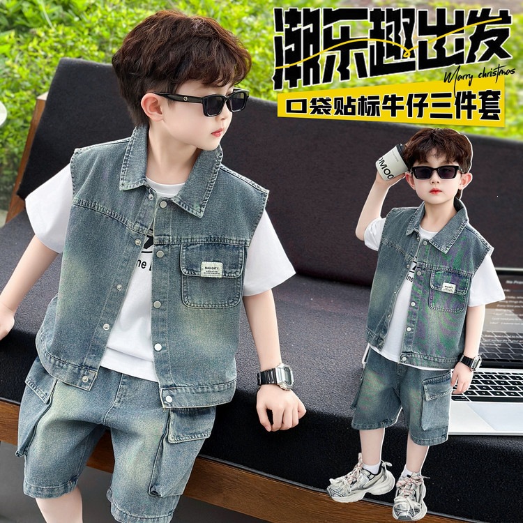 Children's summer denim set for boys