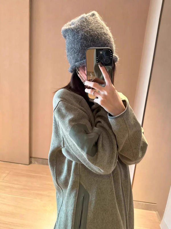 户外抓绒衣男女同款 秋冬加绒立领外套打底针织开衫情侣运动夹克|undefined