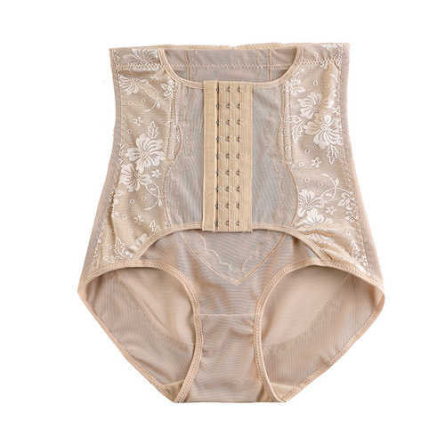 Cross-border nine-button high waist abdominal tightening underwear for women thin postpartum stomach shaping breathable waistband buttocks lifting body shaping pants 