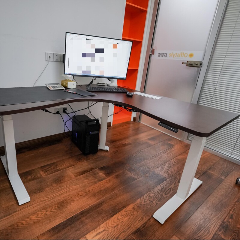 Factory L-Shaped Corner Electric Smart Lift Table Touch-Controlled Ergonomic Computer Table Electric Lift Desk