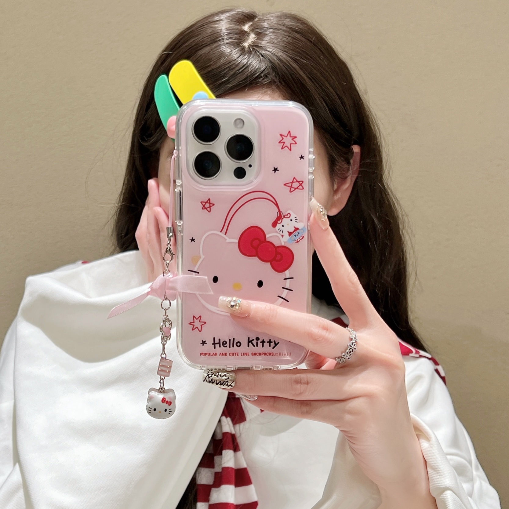 Líneas Graffiti KT bolsa para iPhone15/16 funda para teléfono móvil 15ProMax Fun 14/13 girl 16PM