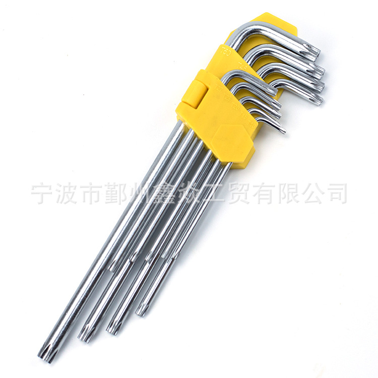 宁波厂家批发 45碳钢内六角扳手螺丝刀 亚光米字特长内六角扳手