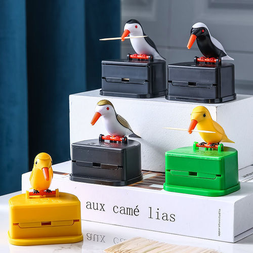 Toothpick box push-type creative bird automatically pops up in the restaurant cute light luxury toothpick box household high-end toothpick box
