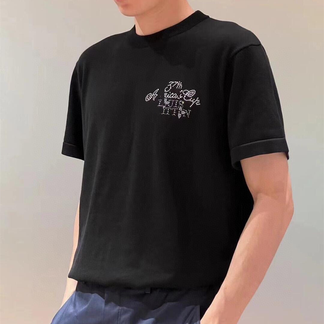 Versión de la familia venenosa de alta calidad estándar original burro casa América diamante caliente LOGO suéter de punto camiseta de manga corta para hombres y mujeres