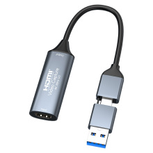 外贸款双头usb3.0视频采集卡type-c高清4K30HZ手机电脑直播录制卡