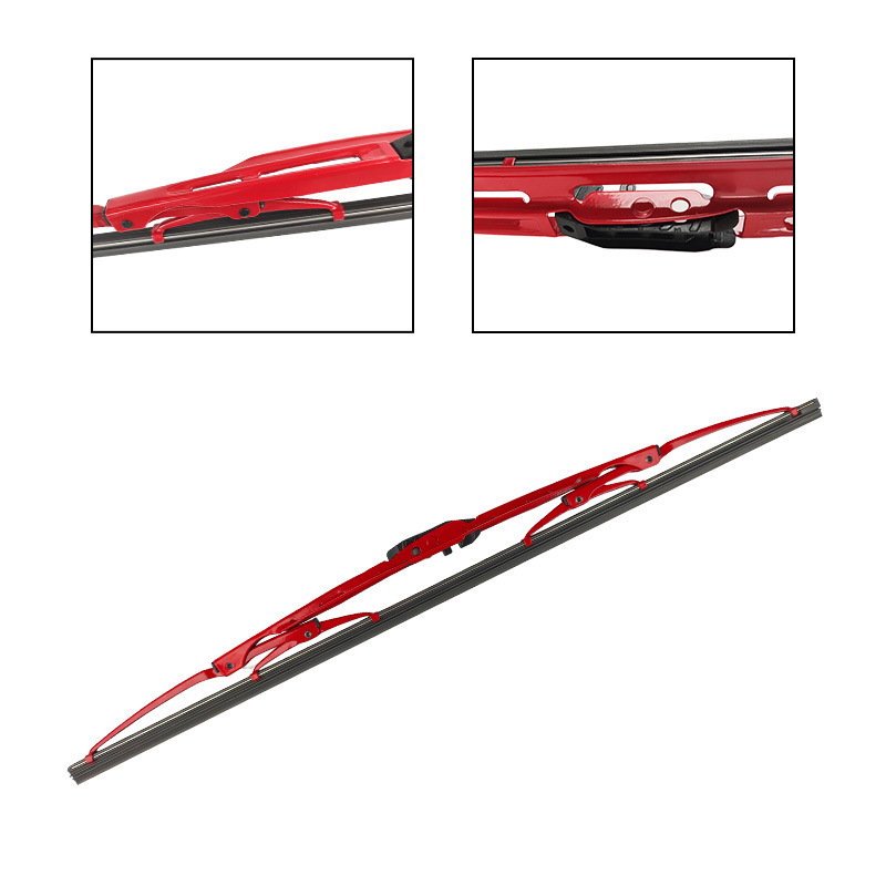 Fábrica directa rojo hueso limpiaparabrisas de presión cromado hueso limpiaparabrisas de hierro en forma de U universal hueso limpiaparabrisas