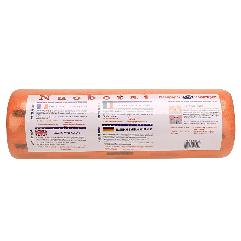 Papel desechable para el cuello para peluquerías, papel protector para el cuello para cortar el cabello, crema antirotura de cabello, crema anti-teñido, producto exclusivo de salón de alta gama.