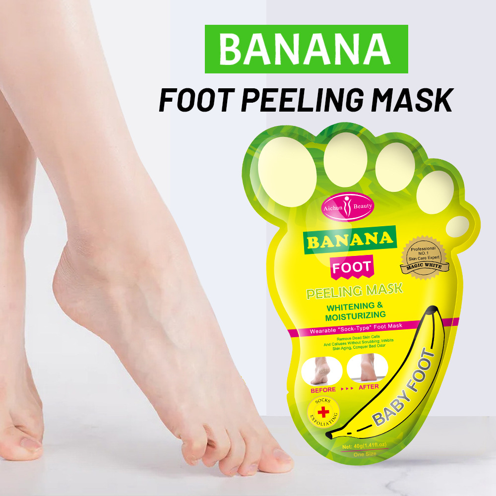 AICHUN Cross-border Banana Peeling Foot Mask Hydrating Brightening Exfoliating Foot Care Wholesale Foot Patch