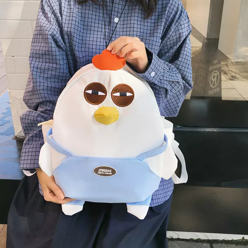 学院风书包女初中生超可爱咕咕鸡旅游小背包轻便高中小学生双肩包