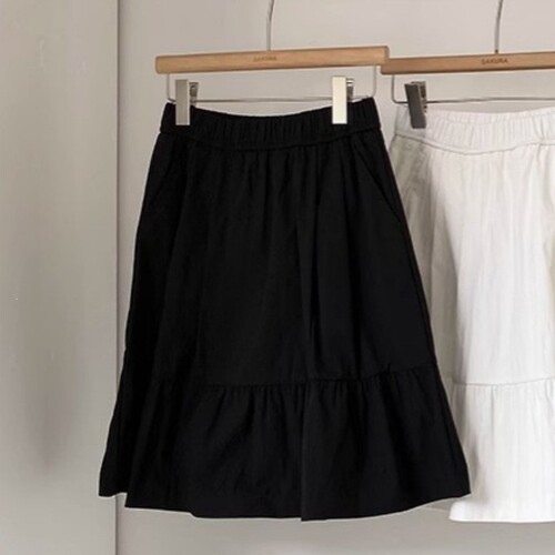 Spring and summer fluffy a-line skirt for women 2026 new style large size fat mm all-matching slimming high waist simple middle skirt