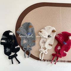 冬季保暖帽子男童女童云朵复古护耳帽户外毛线帽