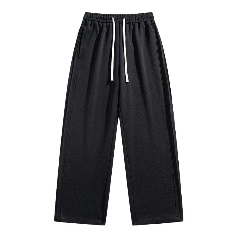 Pantalón Deportivo Ancho con Franja Lateral para Hombre de Algodón Resistente al Desgaste para Uso Casual