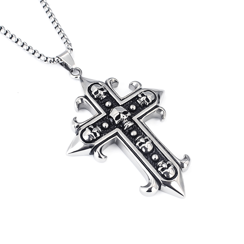 Men's Vintage Skull And Tiger Head Chain Necklace For Men_voghion.com