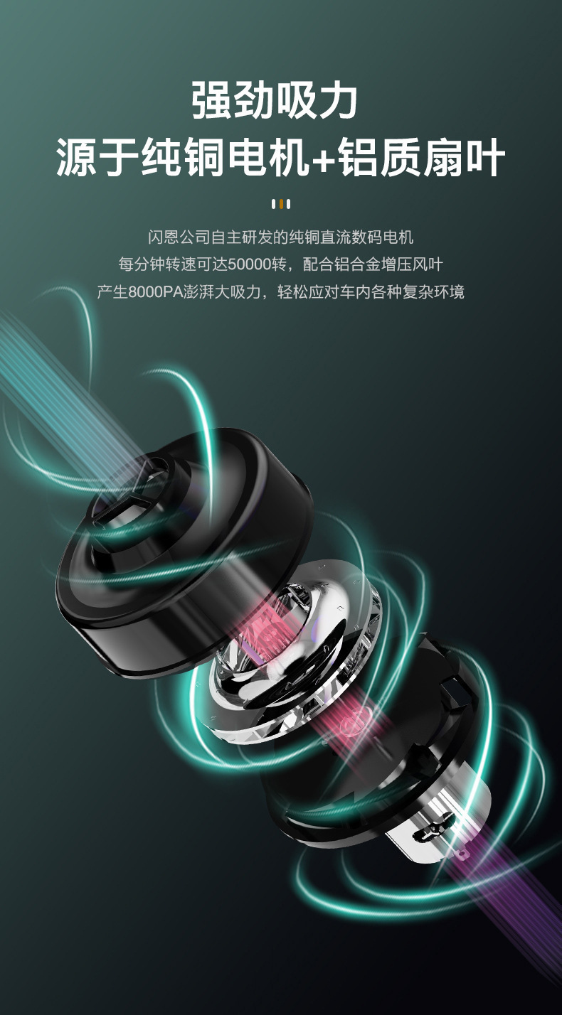 Car Vacuum Cleaner with High Suction Power, Super Suction Power for Home and Car, Water-Absorbing Handheld 120W High Power