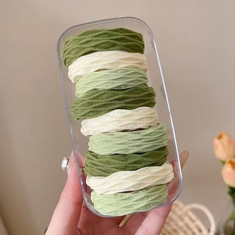 Ins viento frío gradiente gris 3 correas para el cabello gruesas y de alta elasticidad bandas de goma para atar el cabello