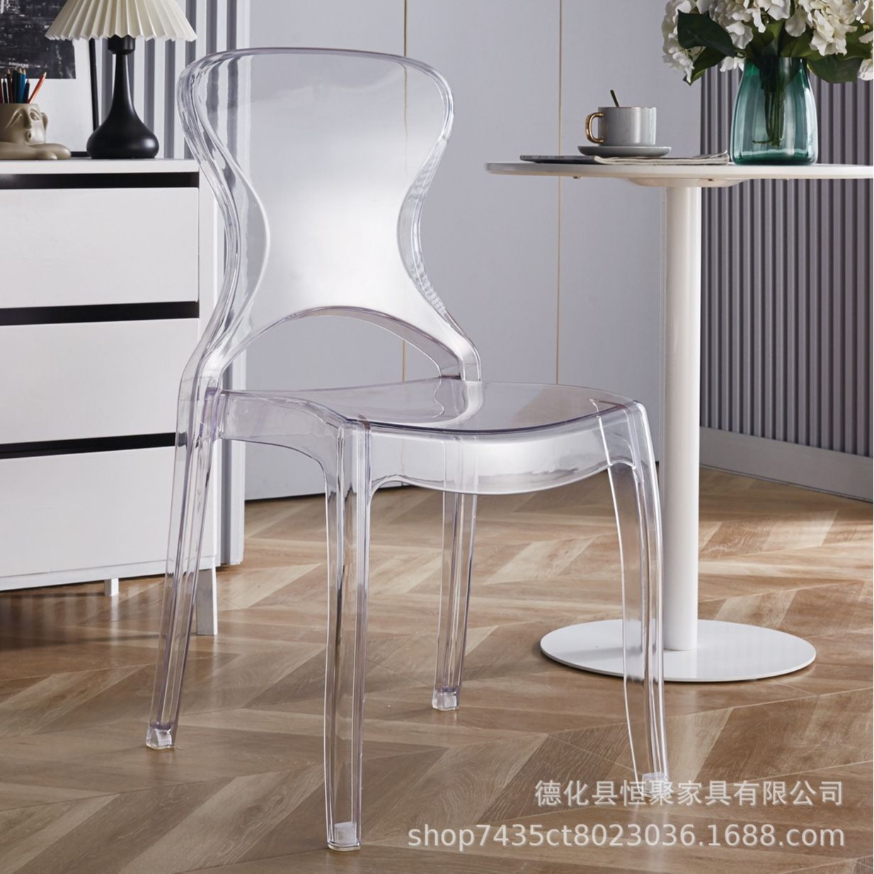 Fábrica directa de acrílico silla de comedor boda al aire libre Napoleón silla de comedor hotel banquete silla transparente