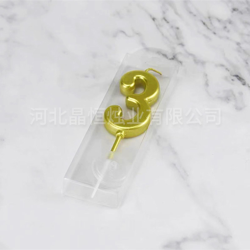 金メッキデジタルキャンドル誕生日パーティーケーキ装飾金銀色輝く時空0-9デジタルキャンドルボックス