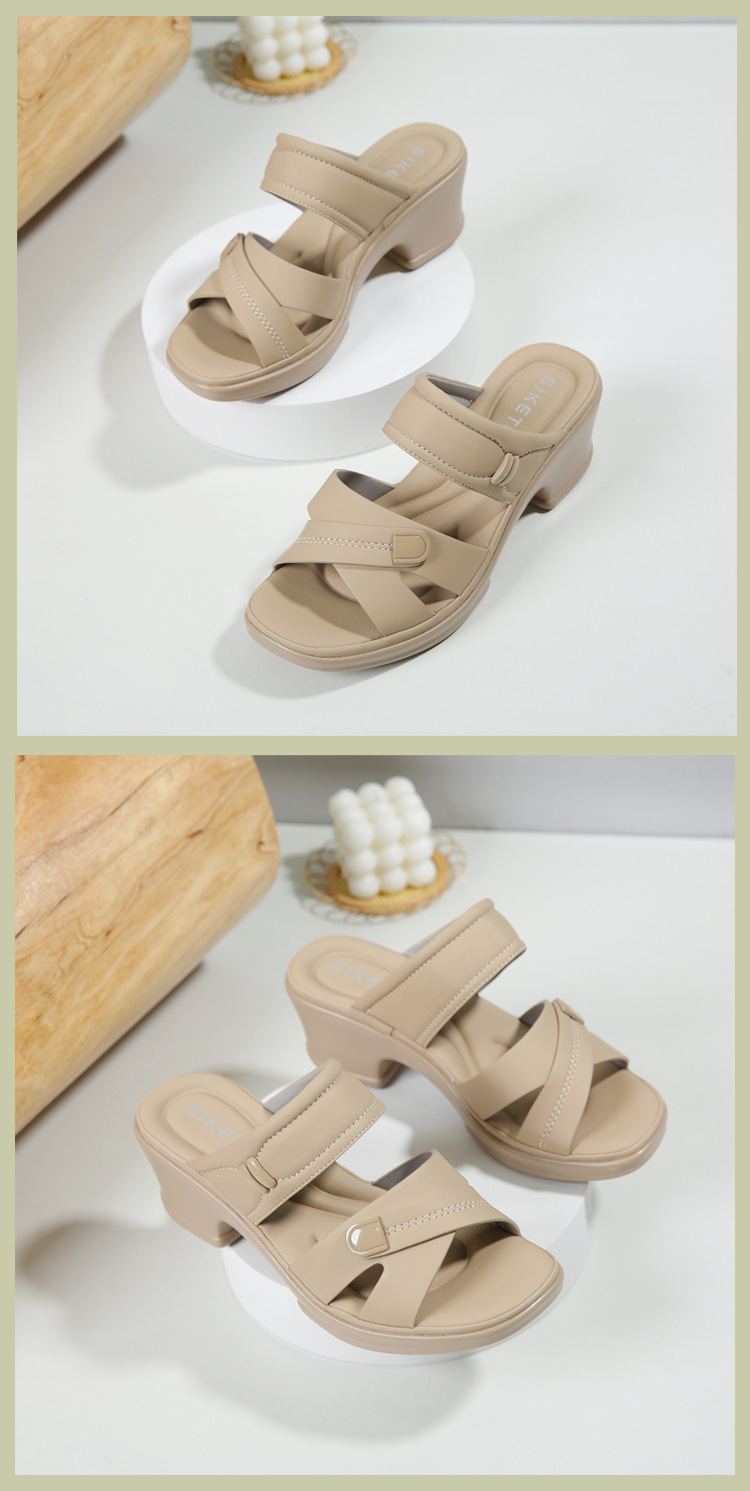 Dép sandal nữ quai chữ V đế xuồng mềm chống trượt — màu đen, xanh lá cây, màu mơ chi tiết 14