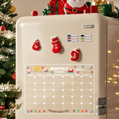 TM_A006 クリスマス要素月間計画メッセージボード磁気冷蔵庫装飾計画ボードアクリル磁気ノート
