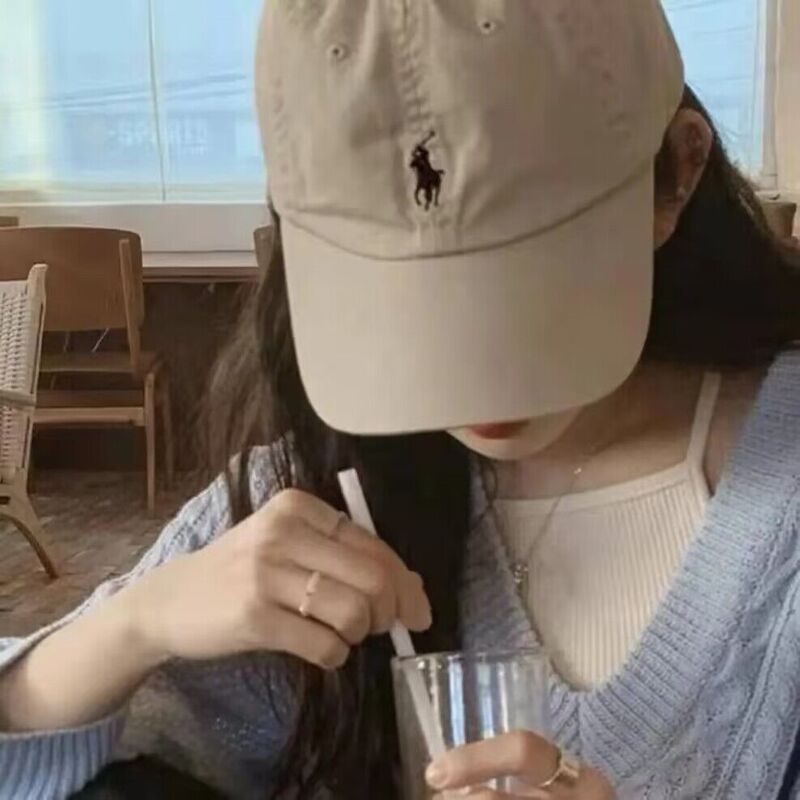 Autumn and Winter Soft Top Washed Polo Cap for Women, Casual Versatile Pony Baseball Cap, Men's Duckbill Cap