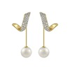 Universal earrings from pearl, suitable for import, diamond encrusted, simple and elegant design, french style