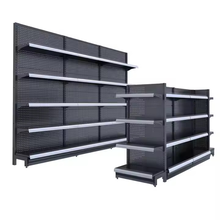 Tienda de fábrica de origen estante de exhibición minorista de metal duradero estante de exhibición de productos de supermercado