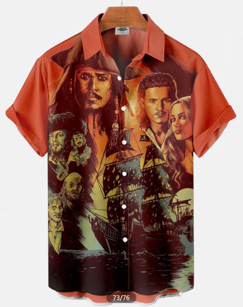 Trend de moda para hombres transfronterizos Camisa de manga corta hawaiana Camisa estampada digital 3D Transfronteriza Amazon