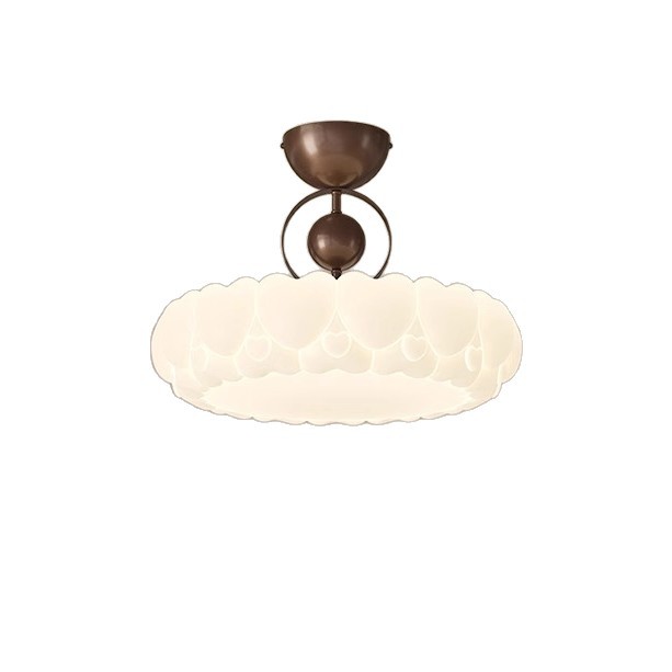 Lámpara de techo de estilo crema medieval 2025 nuevo diseño creativo habitación de los niños protección ocular redonda candelabro de dormitorio principal de espectro completo