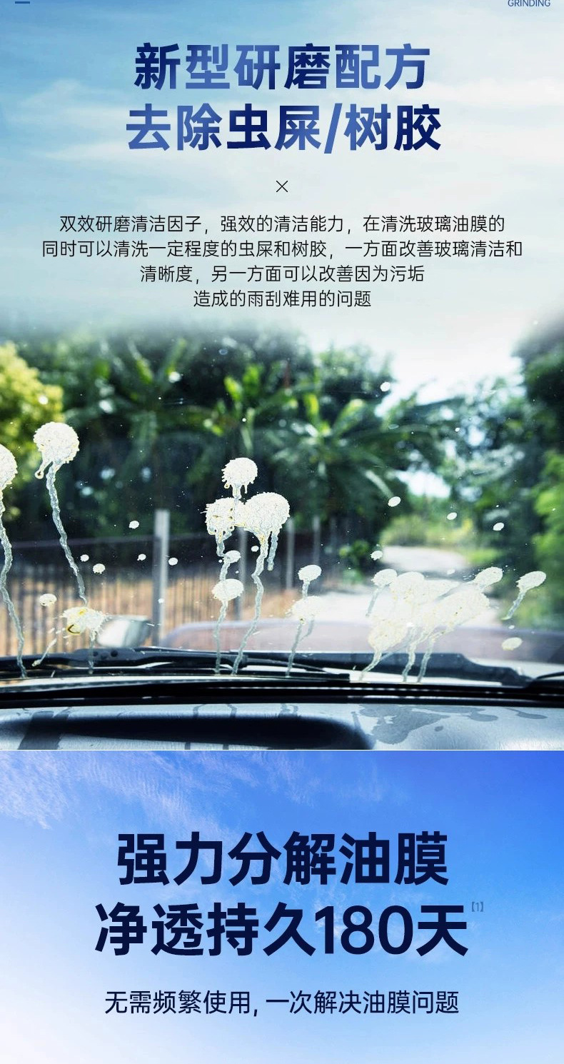 Car Glass Oil Film Remover, Foam-Type Front Windshield Cleaner, Powerful Oil Stain Remover, Car Window Maintenance Cleaning Agent